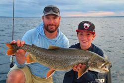 A big lake trout caught while fishing in MI