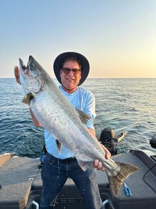 Chinook salmon caught while fishing in MI