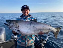 Coho salmon caught while fishing in Traverse City