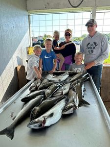 Group of 6 people fishing in MI