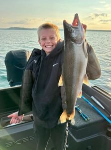 Lone angler fishing in Traverse City