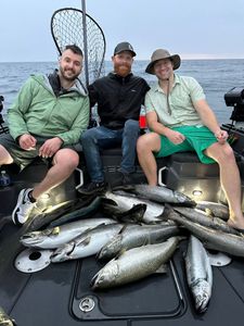 Three rainbow trout caught in Traverse City
