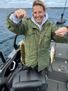 Two fish caught in Traverse City during fishing outing
