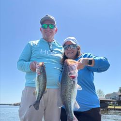 Two largemouth bass caught while fishing in TX