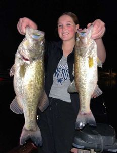 Two largemouth bass caught fishing in TX