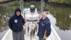 Two anglers fishing on the coast of Florida