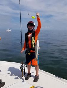 A person fishing in Crystal River