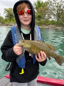 Smallmouth bass caught while fishing in North Tonawanda NY