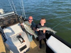 Two striped bass, fishing in OK