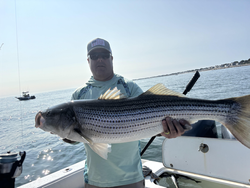 Striped Bass action in Scituate: from deep sea to kite fishing!