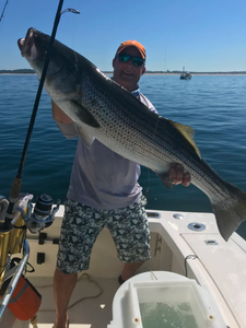 Lone angler fishing in unknown location