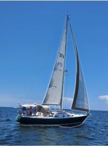 Sailboat cruising on blue ocean waters near New Port Richey FL