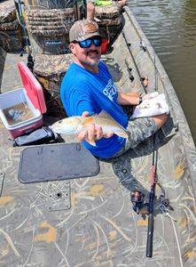 A large redfish caught in Ludowici during a fishing trip