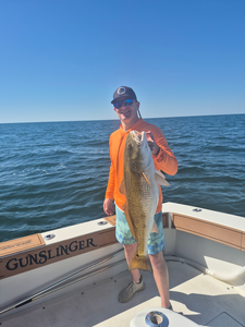 Reeling in the catch of the day.