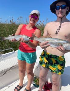 Two spotted weakfish caught while fishing in FL