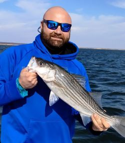 Striped bass caught while fishing in Pottsboro