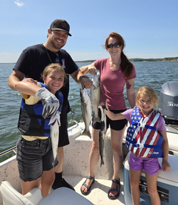 Two striped bass fish caught in Pottsboro