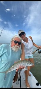 Bonefish being caught by two anglers in Islamorada