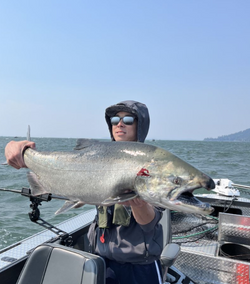 Angler with a big fish caught in Portland