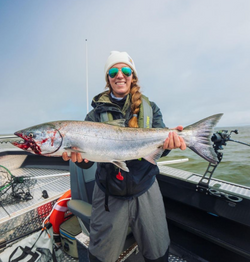 Angler with a 37-inch fish in Portland