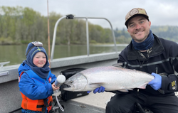 Two people fishing in Portland