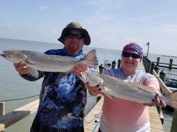 Two spotted weakfish caught in Aransas Pass