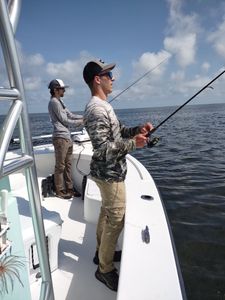 Two people fishing in North Carolina