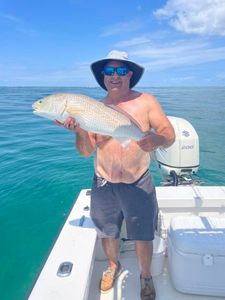 A lone fisherman caught a 17-inch fish in Hatteras