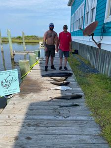 Two people fishing in North Carolina