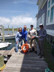 Group of 5 people fishing in NC
