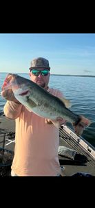Large bass caught fishing on lake in Emory TX