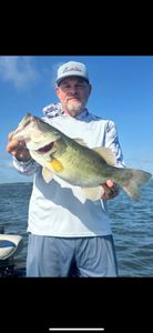 Angler holding a largemouth bass in TX