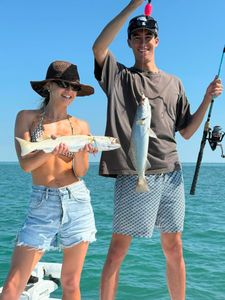 Two speckled trout caught while fishing in Islamorada FL