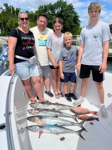 Two king mackerel and mutton snapper, 28 inches, fishing in FL