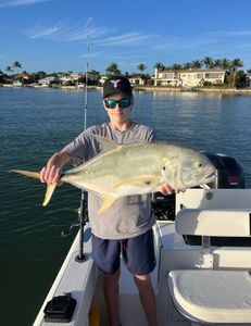 A giant trevally fish caught while fishing at Jensen Beach