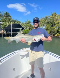 Snook measuring 28 inches caught fishing in Jensen Beach