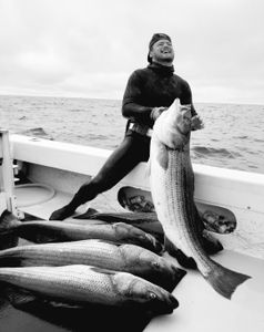 Striped bass fishing expedition in RI