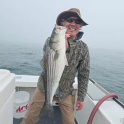 Striped Bass, 25 inches, caught while fishing in Narragansett