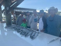 Four anglers fishing in the waters of Gulf Shores