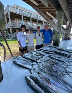 4 people fishing in the Gulf Shores