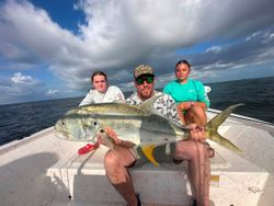 Crevalle Jack caught fishing in Gulf Shores AL on boat deck