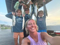Successful fishing trip in Gulf Shores AL showing Pacific Sierra and Spanish Mackerel catch
