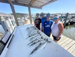 Spanish mackerel fishing catch displayed on cleaning station at Gulf Shores AL marina