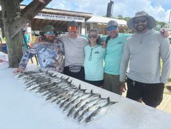 Successful Spanish mackerel fishing trip display at Fort Morgan Marina in Gulf Shores AL
