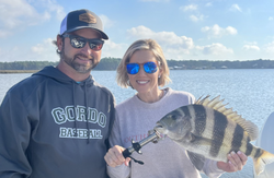 Sheepshead fish caught on fishing trip in Alabama