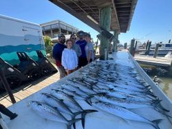 Spanish mackerel fishing catch displayed on boat dock in Gulf Shores AL