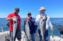 Three people fishing in Oswego