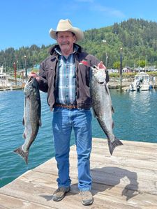 Two people fishing in Oregon