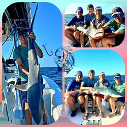 3 sand tiger sharks, fishing in Calabash