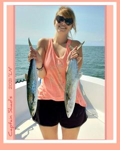 Two Spanish Mackerel and Mahi Mahi fish caught in North Carolina